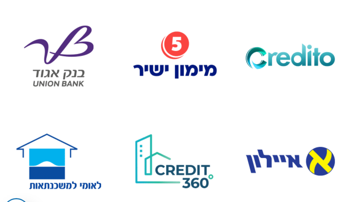 לוגואים של בנקים - בנק איגוד, מימון ישיר, Credito, לאומי למשכנתאות, CREDIT 360, אילן